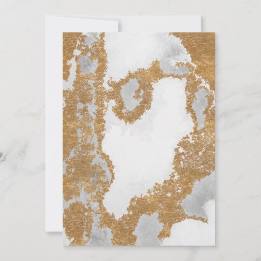 Invitation Marbre vert et or Mariage (Dos)