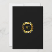 Invitation Marbre vert Gold Laurel Crest & Black Frame (Dos)