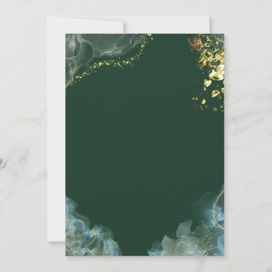 Invitation Marbre vert or romantique Imaginaire2 Mariage (Dos)