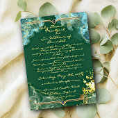 Invitation Marbre vert or romantique Imaginaire2 Mariage