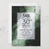 Invitation Marbre vert Surprise 30ème anniversaire (Devant)