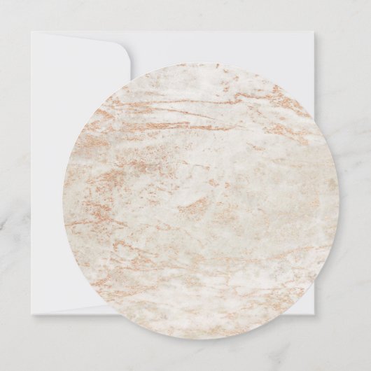 Invitation Marbres modernes en beige avec Mariage en cuivre (Dos)