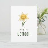 Invitation March Daffodil Birth Flower card Watercolor (Debout devant)