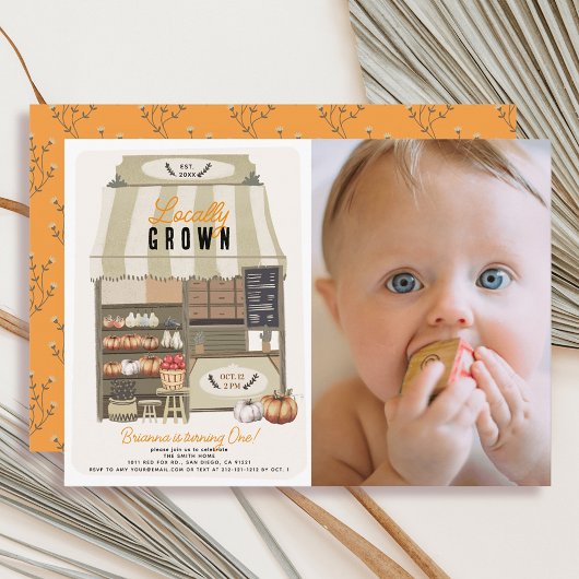 Invitation Marché à croissance locale Automne Photo 1er anniv
