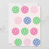 Invitation Marche à pied Pickleball Thème Monnaie rose 1er an (Dos)