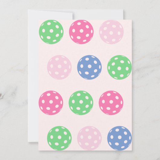 Invitation Marche à pied Pickleball Thème Monnaie rose 1er an (Dos)