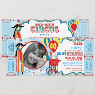 Invitation Marche Carnival Circus Stilt Anniversaire