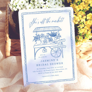 Invitation Marché de Fleurs Dessinées à la Main pour une Mari
