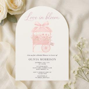 Invitation Marché de Fleurs Rose Moderne pour Enterrement de