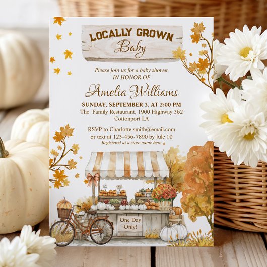 Invitation Marché de producteurs de bébé automne local
