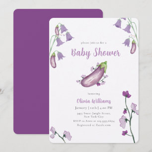 Invitation Marché de producteurs de fleurs violettes Baby Sho