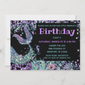 Invitation *~* Marche de sirène du cheval de mer Anniversaire (Dos)