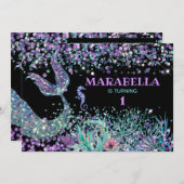 Invitation *~* Marche de sirène du cheval de mer Anniversaire (Devant / Derrière)