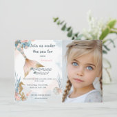 Invitation Marche de sirène rose pâle Anniversaire (Debout devant)