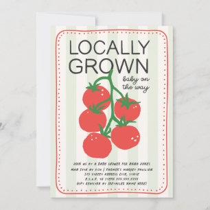 Invitation Marché de Tomates Local Baby Shower Neutre