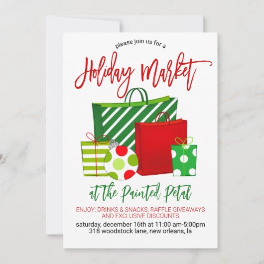 Invitation Marché de vacances (Devant)