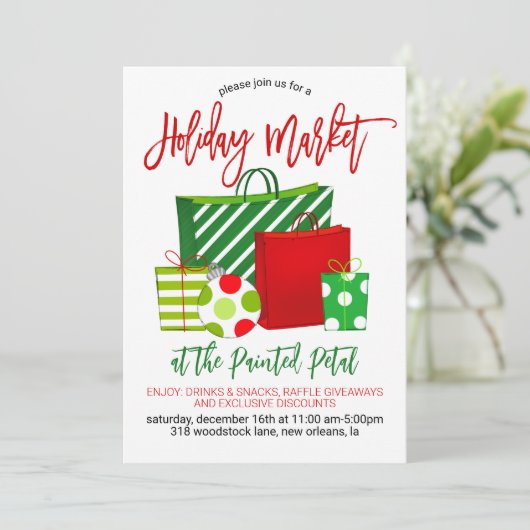 Invitation Marché de vacances (Debout devant)