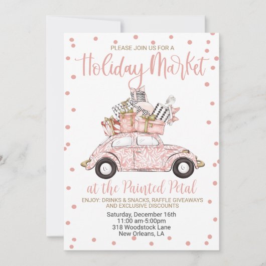 Invitation Marché de vacances (Devant)