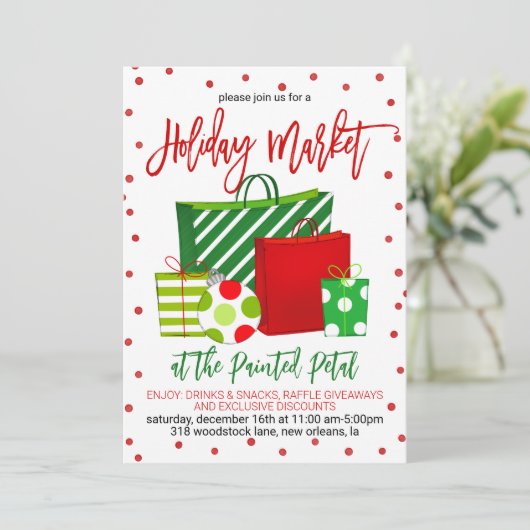 Invitation Marché de vacances (Debout devant)