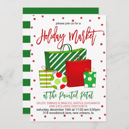 Invitation Marché de vacances (Devant / Derrière)