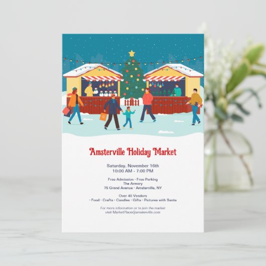 Invitation Marché de vacances (Debout devant)