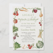 Invitation Marché des agriculteurs Baby shower cultivé locale (Devant)