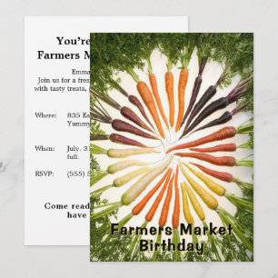 Invitation Marché des enfants fermiers Anniversaire Coloré Fê