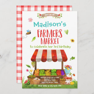 Invitation Marché des fermiers Anniversaire Cultivé localemen