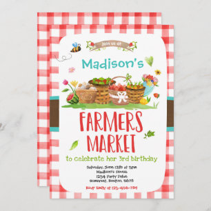 Invitation Marché des fermiers Anniversaire Cultivé localemen