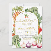 Invitation Marché des fermiers de légumes Brunch d'anniversai (Devant)
