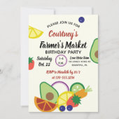 Invitation Marché des fermiers Fruits de fête d'anniversaire (Devant)