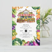 Invitation Marché des fermiers Légume enchantés Anniversaire (Debout devant)