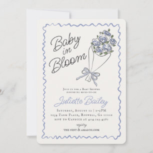 Invitation Marché des fleurs bleues Baby shower agricole Invi
