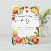 Invitation Marché fermier cultivé localement 1er anniversaire (Debout devant)