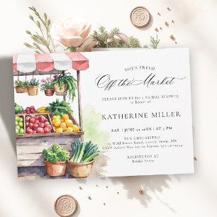 Invitation Marché Frais Debout Stand Fête de Mariage Prénupti