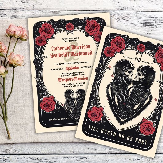 Invitation Marche jusqu'à la mort et au delà : Mariage