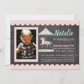 Invitation Marche photo rose pour l'anniversaire du carousel  (Devant)