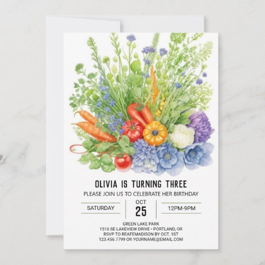 Invitation Marché pour enfants Farmer's Birthday (Devant)