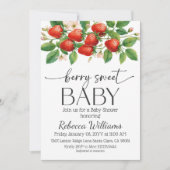 Invitation Marché Rustique Fête de Bébé aux Fraises Sucrée (Devant)