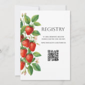 Invitation Marché Rustique Fête de Bébé aux Fraises Sucrée (Dos)