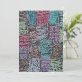 Invitation Marche sur le trottoir art en jaune blanc violet (Debout devant)