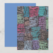 Invitation Marche sur le trottoir art en jaune blanc violet (Devant / Derrière)