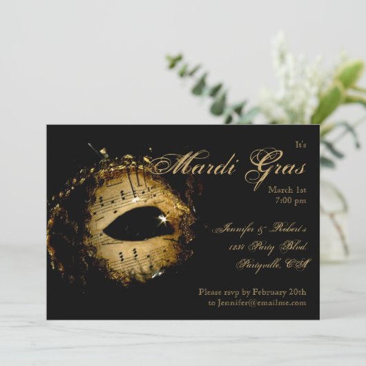 Invitation Mardi Gras (Debout devant)