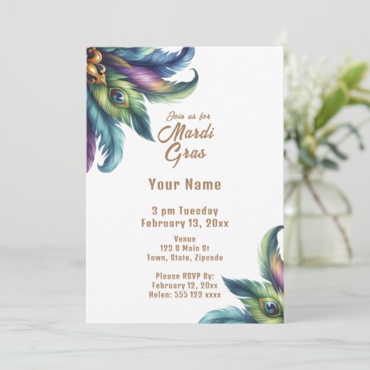 Invitation Mardi Gras (Debout devant)