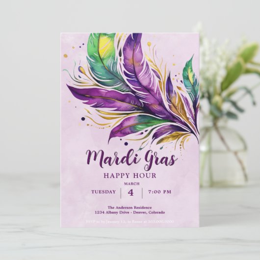 Invitation Mardi Gras (Debout devant)