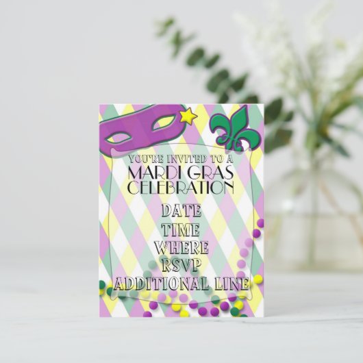 Invitation Mardi Gras (Debout devant)