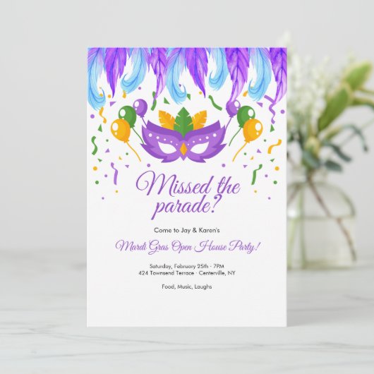 Invitation Mardi Gras (Debout devant)