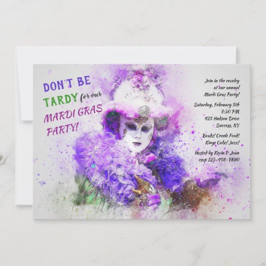 Invitation Mardi Gras (Devant)
