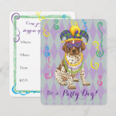 Invitation Mardi Gras Allemand Pointeur à cheveux courts (Devant / Derrière)