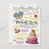 Invitation Mardi Gras Anniversaire Pajama Party (Devant)